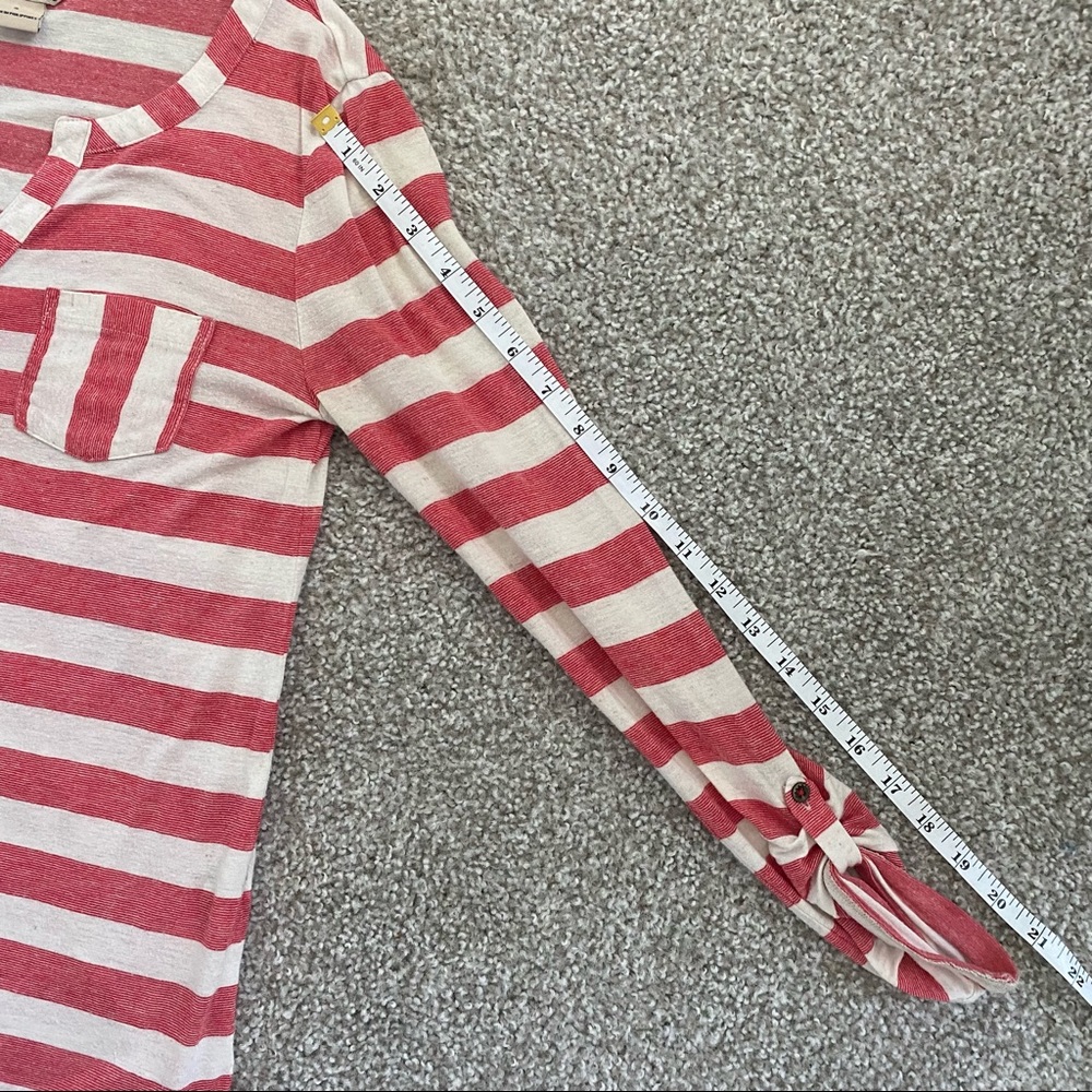 LUCKY BRAND Red & White Stripe Front Pocket Thermal Long Sleeve Top - Picture 8 of 14